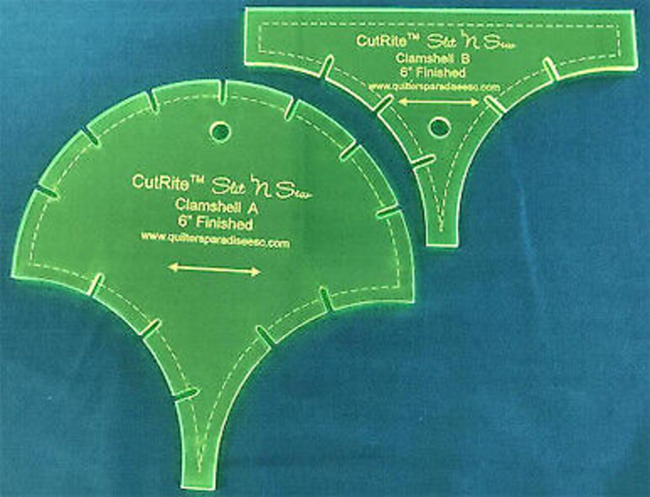 CutRite- Slit n' Sew Template Clamshell 6" Finished by Quilter's Paradise